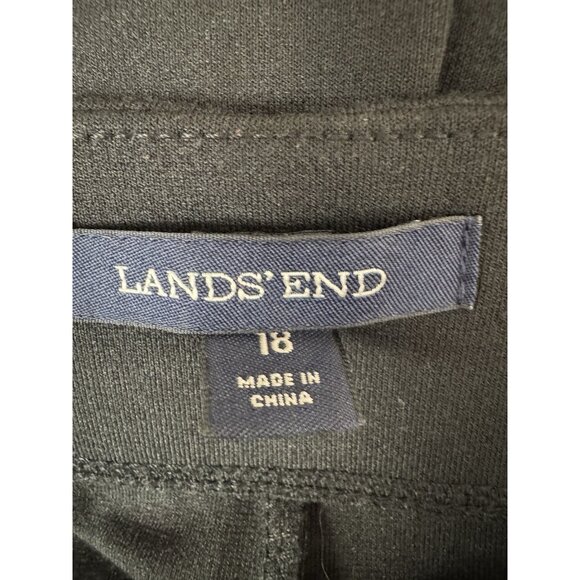 Lands End Womens 18 Black Ponte Knit Swing Midi Skirt City Classic Modest Preppy - Picture 5 of 9